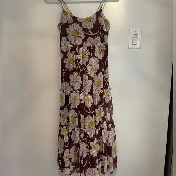 maguire maxi dress navy Navy Linen Maxi Dress with Button Back
